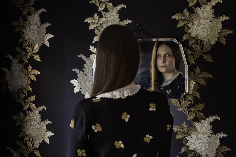 Untitled (Black Floral Wallpaper), 2015