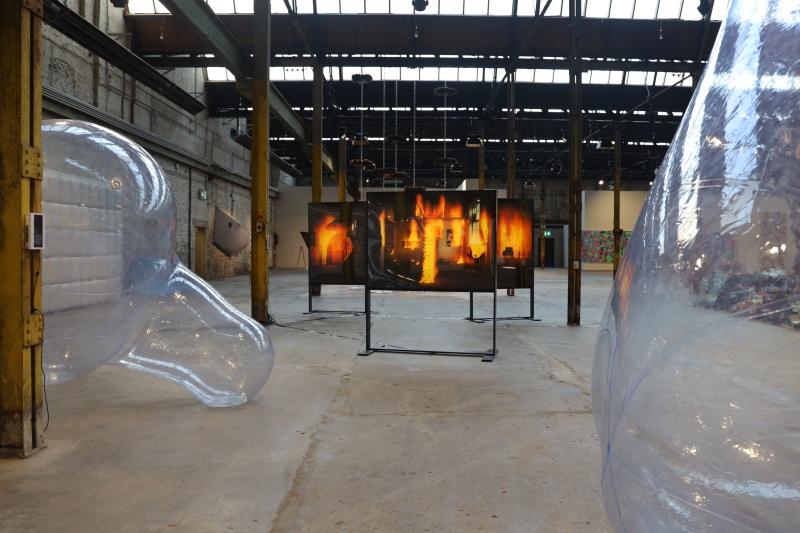 Installation view, 'Fire' at HALLEN 06 with Persons Projects