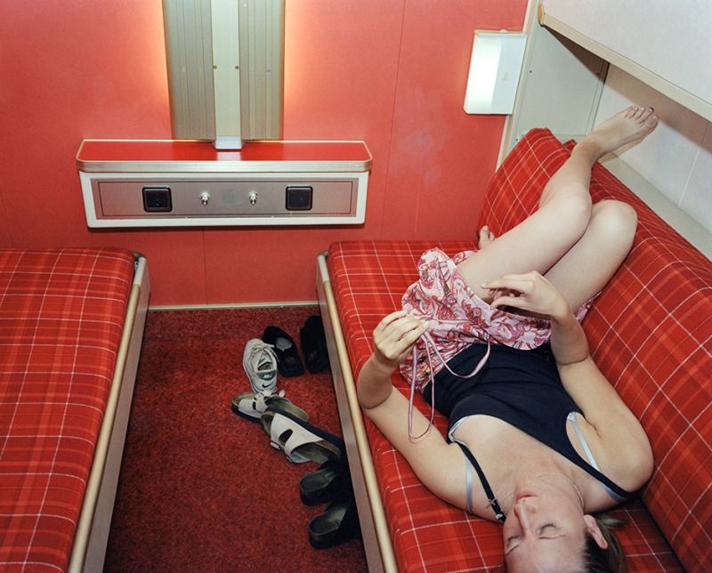 Hanna in a red cabin, 2000
