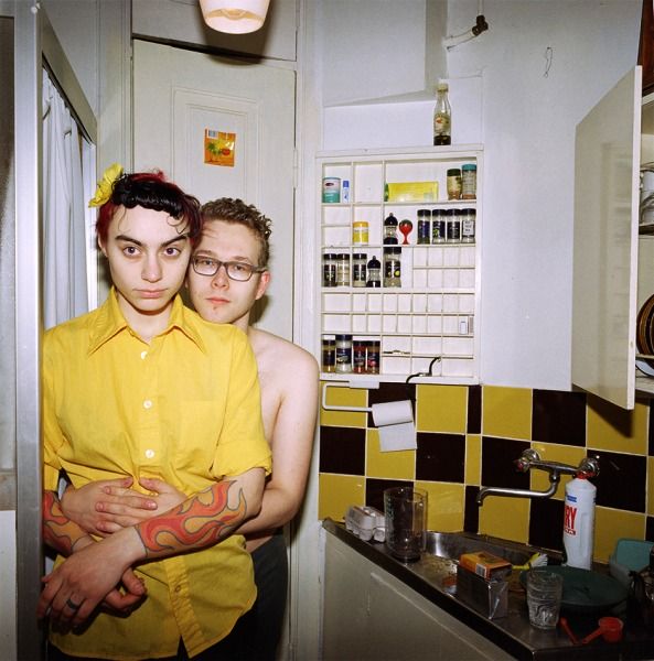 Roosa and Jussi in the kitchen, Helsinki, 1999
