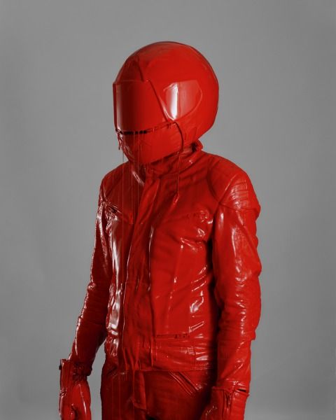 Man In Red Leather Suit, 2010